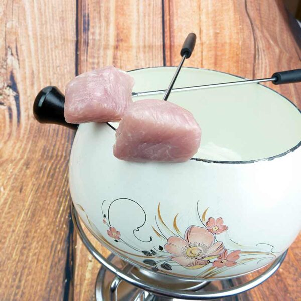 Puten Fondue-Fleisch