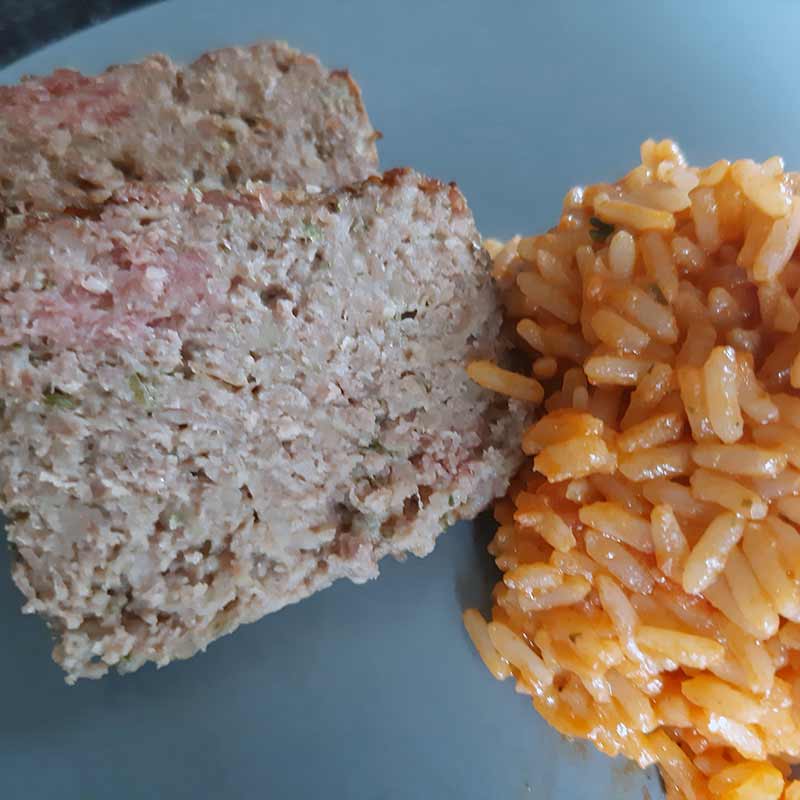 Puten-Hackbraten mit Reis